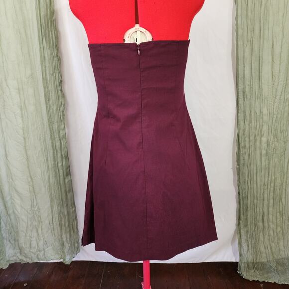 CDC Caren Desiree Company Vintage Red Short Strapless Stretch Dress Size 12 - Picture 4 of 5